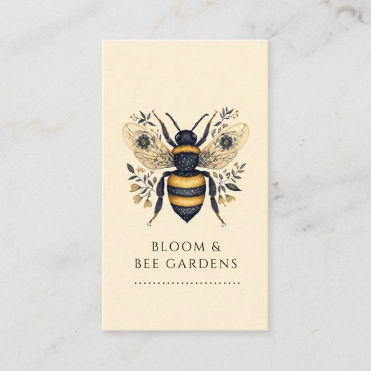Carte De Visite Elegant Gardener Botanical Bee (Devant)