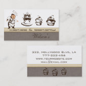 Carte De Visite Elégant gâteau chic et boulangerie (Devant / Derrière)