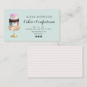 Carte De Visite élégant gâteaux et confitures logo floral (Devant / Derrière)