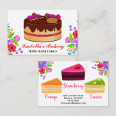 Carte De Visite Élégant Gâteaux Et Fleurs Boulangerie Maison Fabri (Devant / Derrière)