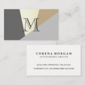 Carte De Visite Élégant Géométrique Blocs de couleurs naturelles M (Devant / Derrière)