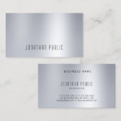 Carte De Visite Elégant Glam Silver Look Professionnel Simple simp (Devant / Derrière)