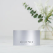 Carte De Visite Elégant Glam Silver Look Professionnel Simple simp (Debout devant)