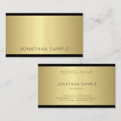 Carte De Visite Elégant Glamor Design Moderne Or Luxe tendance (Devant / Derrière)