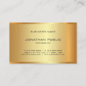 Carte De Visite Elégant Glamor Gold Look Modèle moderne tendance (Dos)