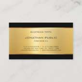 Carte De Visite Élégant Glamor Gold Modern Luxueux Modèle (Dos)
