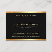 Carte De Visite Élégant Glamor Or Monogramme Plain Luxe Moderne (Dos)