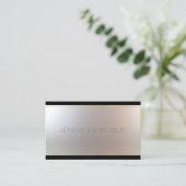 Carte De Visite Élégant Glamor Unique Or Silver Plain Moderne (Debout devant)