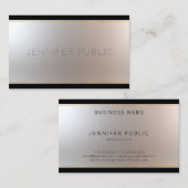 Carte De Visite Élégant Glamor Unique Or Silver Plain Moderne (Devant / Derrière)