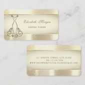Carte De Visite Élégant Glamorouse moderne, Faux Gold, Bokeh, Robe (Devant / Derrière)