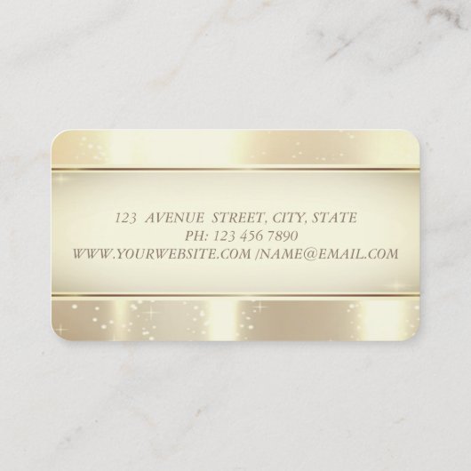 Carte De Visite Élégant Glamorouse moderne, Faux Gold, Bokeh, Robe (Dos)