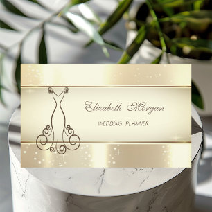 Carte De Visite Élégant Glamorouse moderne, Faux Gold, Bokeh, Robe