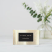 Carte De Visite Élégant Glamorouse moderne, Faux Gold, Noir (Debout devant)