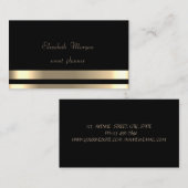 Carte De Visite Élégant, Glamour, Chic, Rayures, Noir (Devant / Derrière)
