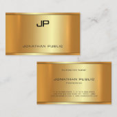 Carte De Visite Élégant Glamour Faux Or Moderne Modèle de luxe (Devant / Derrière)