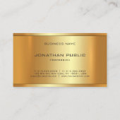 Carte De Visite Élégant Glamour Faux Or Moderne Modèle de luxe (Dos)