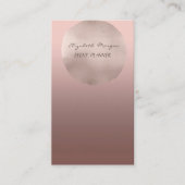 Carte De Visite Élégant Glamour Moderne Chic, Cercle Or Rose (Devant)