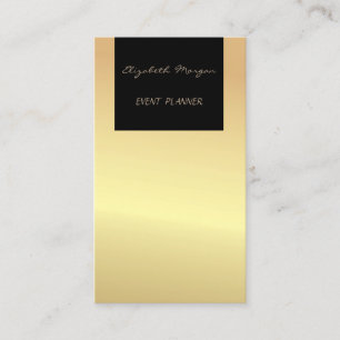 Carte De Visite Élégant Glamour Moderne Chic, Doré Faux, Noir