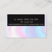 Carte De Visite Élégant Glamour Moderne Chic Holographique (Dos)