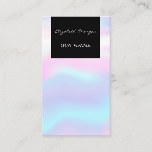 Carte De Visite Élégant Glamour Moderne Chic Holographique (Devant)