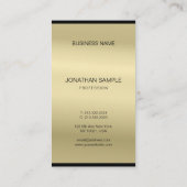 Carte De Visite Elégant Glamour Or Look moderne Plain Luxe (Dos)