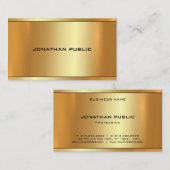 Carte De Visite Elégant Glamour Or Look professionnel moderne (Devant / Derrière)