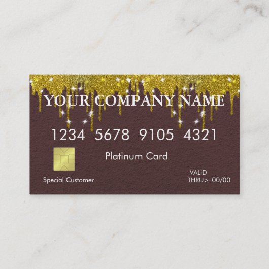 Carte De Visite Elegant Glitter Credit Card (Devant)
