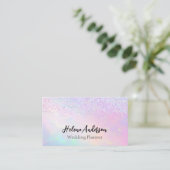 Carte De Visite Elegant Glitters Opal Rainbow Confettis (Debout devant)