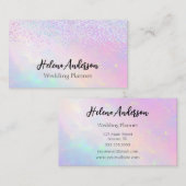 Carte De Visite Elegant Glitters Opal Rainbow Confettis (Devant / Derrière)