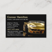 Carte De Visite Elégant goid Black Mobile Auto Lavage de voiture D (Devant)