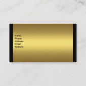 Carte de visite Elegant Gold Abstrait sur Black (Dos)