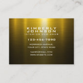 Carte De Visite Elegant Gold and Black Business Card Design (Dos)