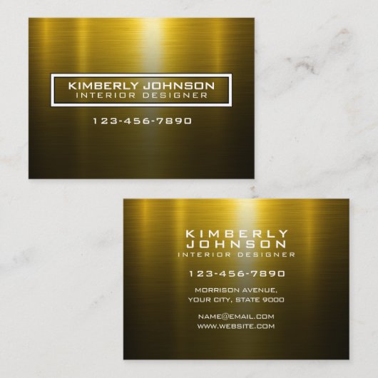 Carte De Visite Elegant Gold and Black Business Card Design (Devant / Derrière)
