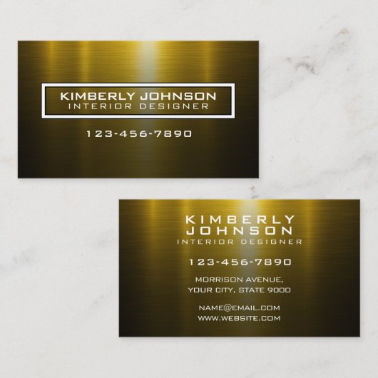 Carte De Visite Elegant Gold and Black Business Card Design (Devant / Derrière)