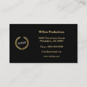 Carte De Visite Elégant Gold Art Déco Turquoise (Dos)