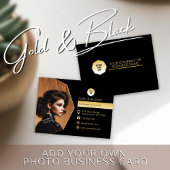 Carte De Visite Elegant Gold & Black, Ajouter sa propre photo et l
