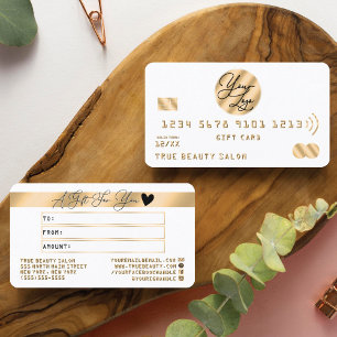 Carte De Visite Elegant Gold Black Credit Logo Gift Certificate