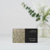 Carte De Visite Elegant Gold Black Finance Consultant (Debout devant)