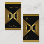 Carte de visite Elegant Gold Black Jewel (Devant / Derrière)