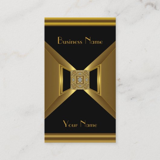 Carte de visite Elegant Gold Black Jewel (Devant)
