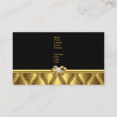 Carte de visite Elegant Gold Bow Tile Trier Noir (Dos)