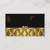 Carte de visite Elegant Gold Bow Tile Trier Noir (Dos)