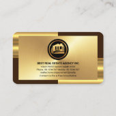 Carte De Visite Elégant Gold Bronze Layers Realty (Dos)