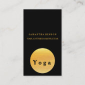 Carte De Visite Élégant Gold Circle OM Logo Black Yoga (Dos)