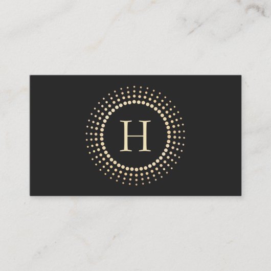 Carte De Visite Élégant Gold Designer Monogram Circle Logo (Devant)