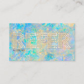 Carte De Visite Elégant Gold Diamond Opal Pierre de référence (Devant)