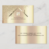 Carte De Visite Élégant Gold Diamonds Agent immobilier (Devant / Derrière)