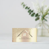 Carte De Visite Élégant Gold Diamonds Agent immobilier (Debout devant)