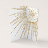 Carte De Visite Elegant Gold Doodles Sun Moon Mandala Design (Intérieur)