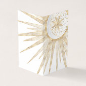 Carte De Visite Elegant Gold Doodles Sun Moon Mandala Design (Extérieur)